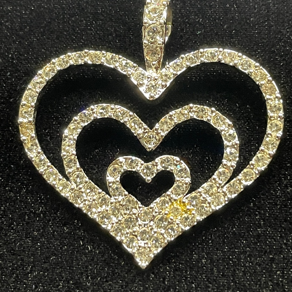 Nicole Miller Triple Heart Pavé Pendant – Sparkling Statement Piece